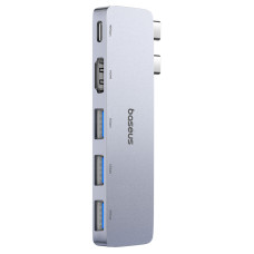 USB-хаб Baseus UltraJoy Series 5-Port HUB Space Grey (USB-C*2 to USB-C 40Gbps*1+HDMI 4K@30Hz*1+USB3.0*3）